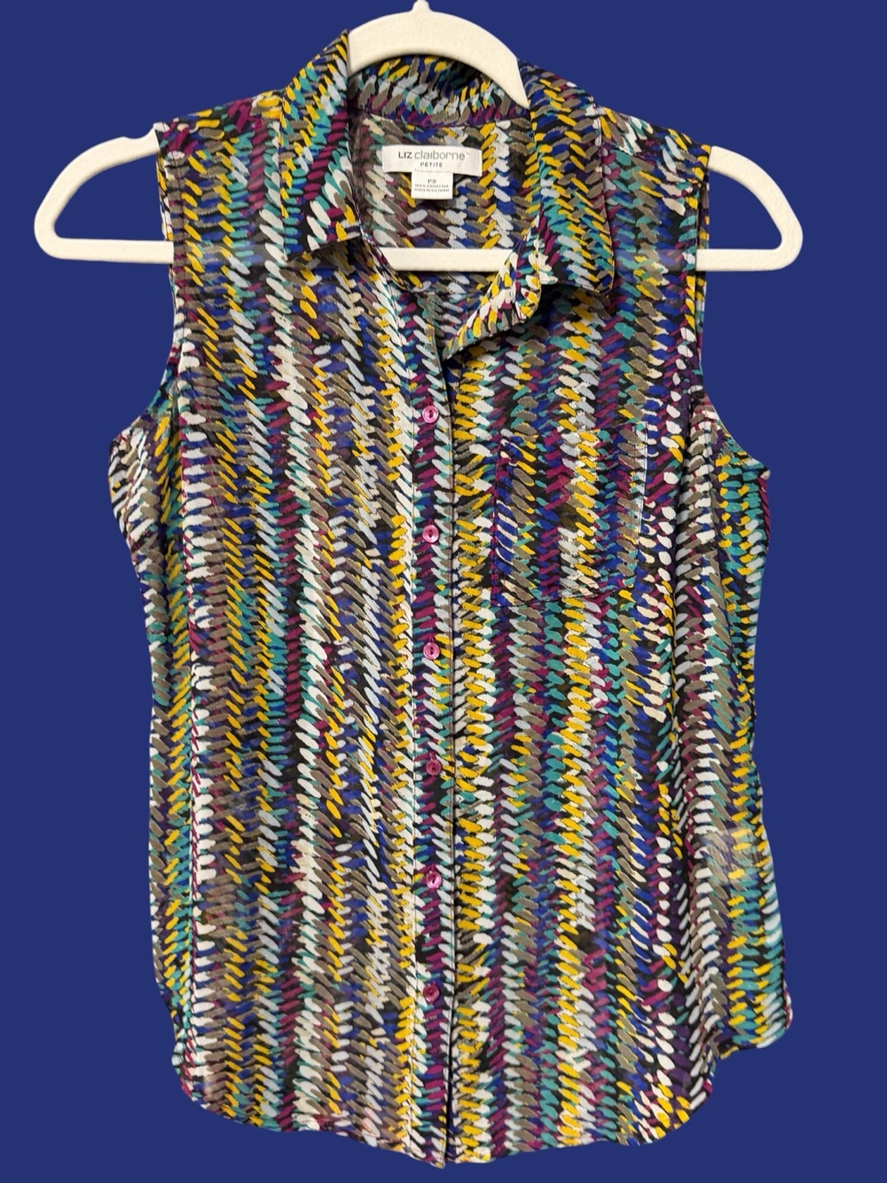 Liz Claiborne Women’s Size PS Petites Small Sleeveless Button Front Blouse